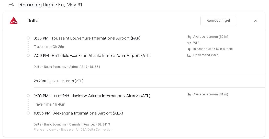 moving delta flight retunr date up